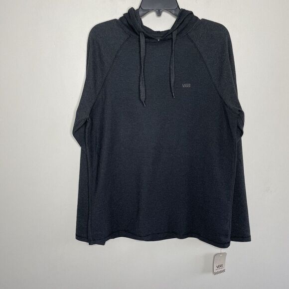 VANS Hoodie Men Medium Lightweight Sweatshirt NEW Charcoal Black Pullover - Picture 1 of 13